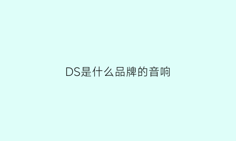 DS是什么品牌的音响(dsl是什么牌子音响)