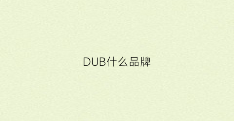 DUB什么品牌(dudun什么牌子)