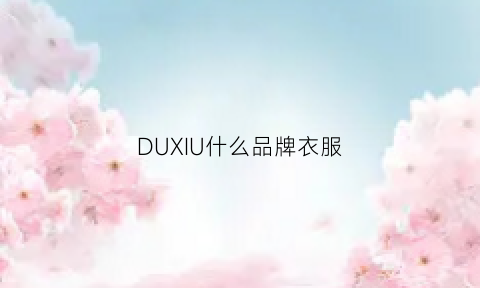 DUXIU什么品牌衣服(duxiu是什么品牌)