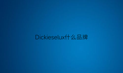 Dickieselux什么品牌