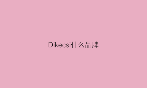 Dikecsi什么品牌(dicsekr是什么牌子)