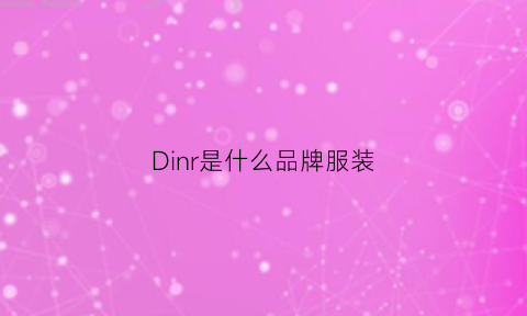 Dinr是什么品牌服装(dinn是什么牌子)