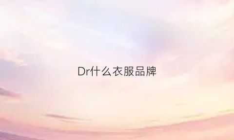 Dr什么衣服品牌