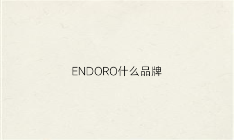 ENDORO什么品牌(enduro是什么牌子)