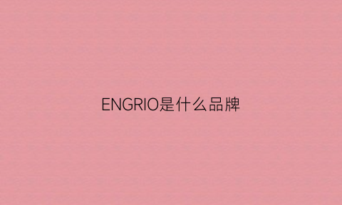 ENGRIO是什么品牌(engga是什么品牌)