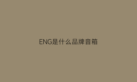 ENG是什么品牌音箱(enn彐音响是什么牌子)