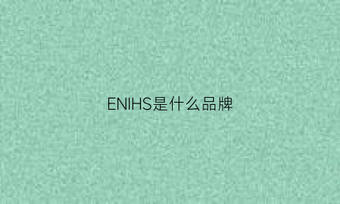 ENIHS是什么品牌(enhcs是什么品牌服装)