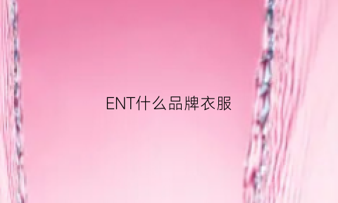 ENT什么品牌衣服(en是什么品牌的衣服)