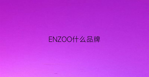 ENZOO什么品牌(enz0是什么牌子)