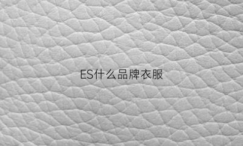 ES什么品牌衣服(ES什么品牌衣服)