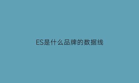 ES是什么品牌的数据线(数据线上的e是什么意思)