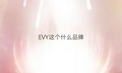 EVY这个什么品牌(evelyn什么品牌)