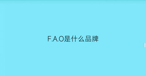 F.A.O是什么品牌