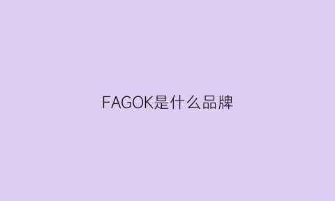 FAGOK是什么品牌(falke品牌)