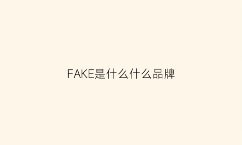 FAKE是什么什么品牌