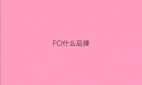 FCI什么品牌(fcu是什么品牌)