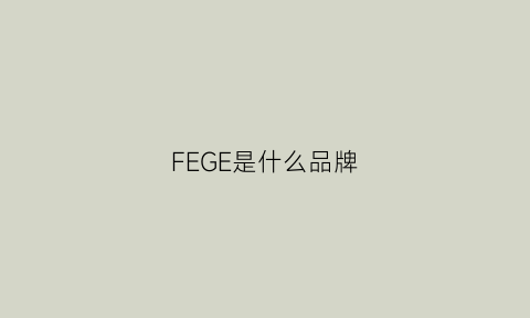 FEGE是什么品牌(feegrlee是什么牌子)