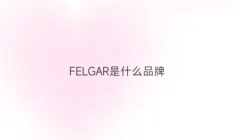 FELGAR是什么品牌(fearl什么牌子)