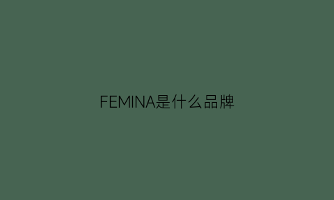 FEMINA是什么品牌(felmini是什么品牌)