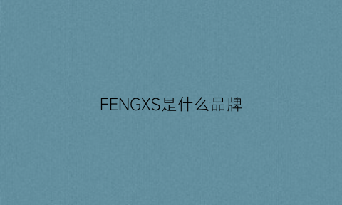 FENGXS是什么品牌(s·feng什么品牌女装)