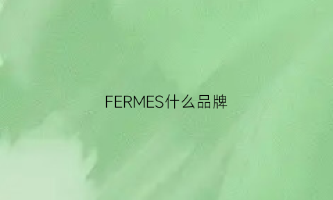 FERMES什么品牌(fewruer是什么牌子价格)