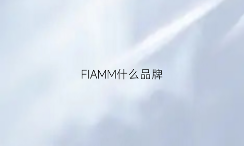 FIAMM什么品牌(fiamma是什么品牌)