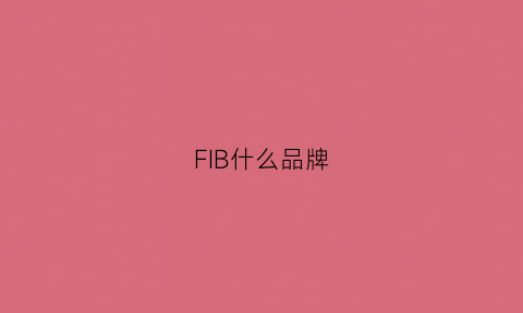 FIB什么品牌(fia是什么牌子)