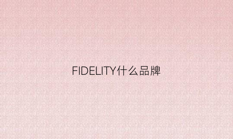 FIDELITY什么品牌(fillmed是什么牌子)