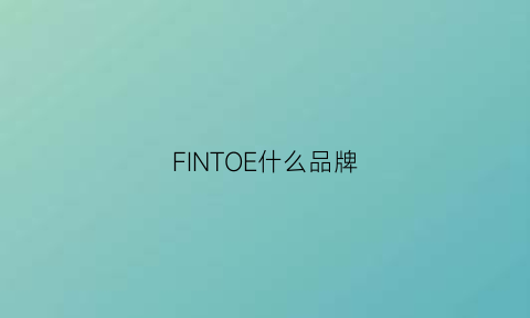 FINTOE什么品牌