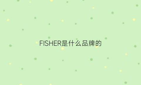 FISHER是什么品牌的(fisher是什么品牌的录音机)