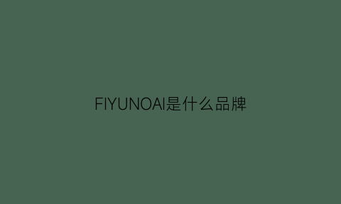 FIYUNOAI是什么品牌(fiufiu是什么品牌)