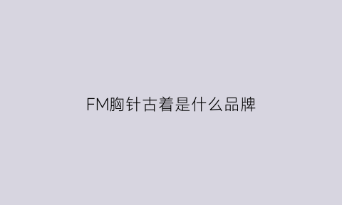 FM胸针古着是什么品牌(仿古胸针)