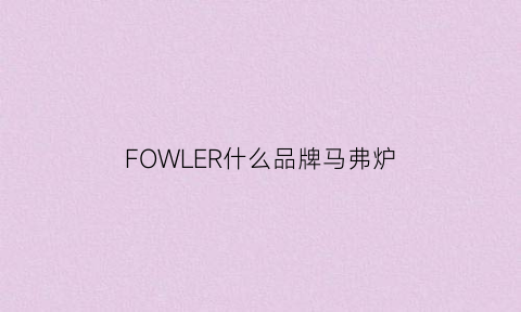 FOWLER什么品牌马弗炉(马弗炉进口哪个品牌好)