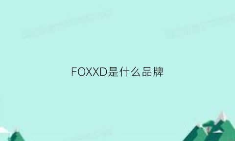 FOXXD是什么品牌