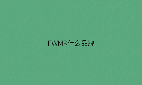 FWMR什么品牌(fwr是什么牌子)