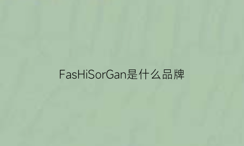 FasHiSorGan是什么品牌(fashi0n是什么品牌衣服)