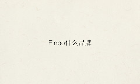 Finoo什么品牌(finco是什么牌子)