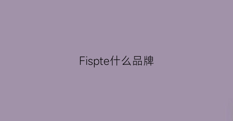 Fispte什么品牌