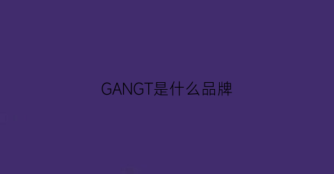 GANGT是什么品牌