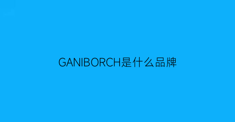 GANIBORCH是什么品牌(gabbnan是什么牌子)