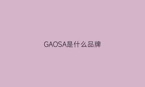 GAOSA是什么品牌