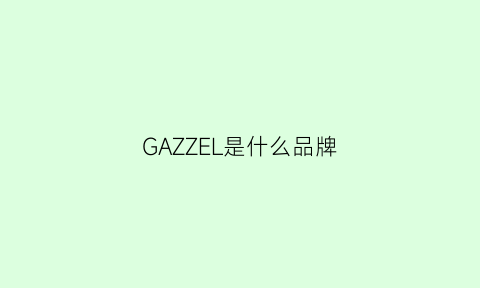 GAZZEL是什么品牌(garhlvde是什么牌子)