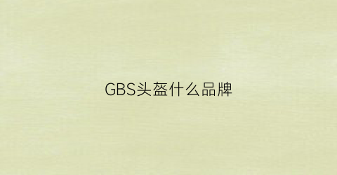 GBS头盔什么品牌(gbs头盔是什么意思)