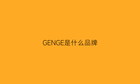 GENGE是什么品牌(gebrng是什么牌子)