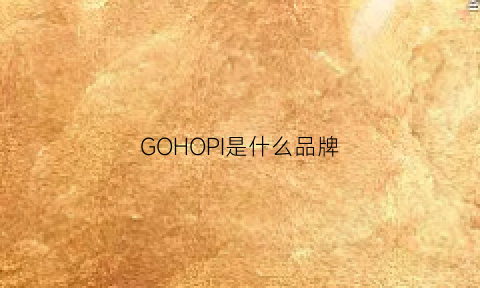 GOHOPI是什么品牌(gohoona是什么牌子)