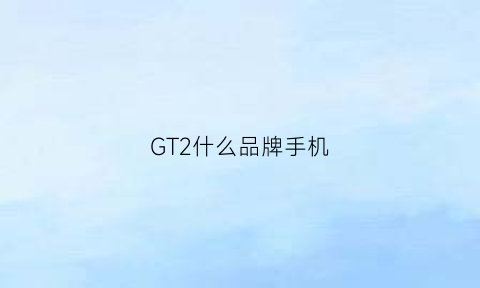 GT2什么品牌手机(gt2什么牌子)