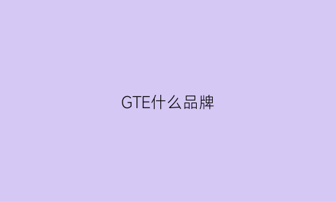 GTE什么品牌(GTE什么品牌衣服)