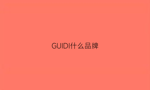 GUIDI什么品牌(guidi这个牌子怎么念中文)