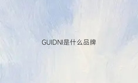 GUIDNI是什么品牌(guid是什么牌子)