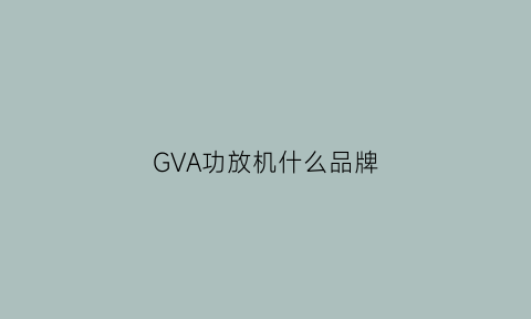 GVA功放机什么品牌(gmg功放机)